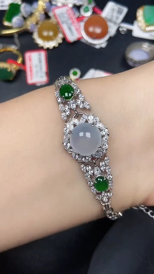 银S925镶嵌戒指翡翠1300
