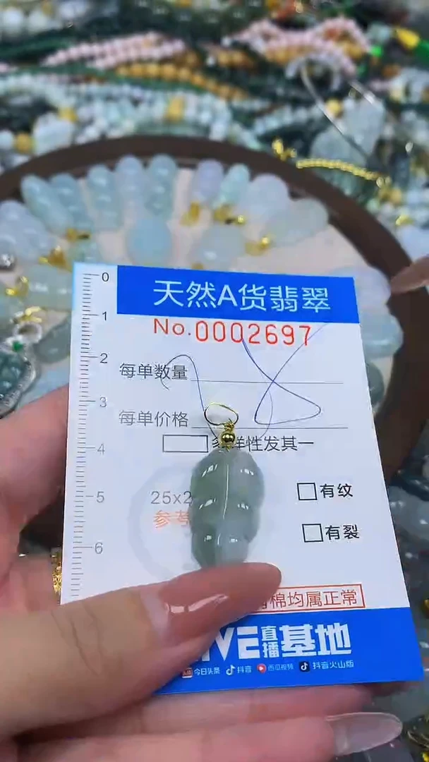 颈饰未镶嵌翡翠净货挂件-2697