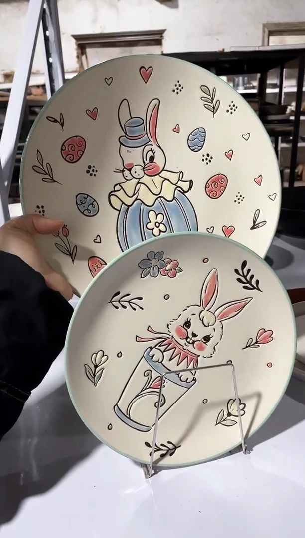 【闪购商品】碗微瑕（2件套）兔子大小盘