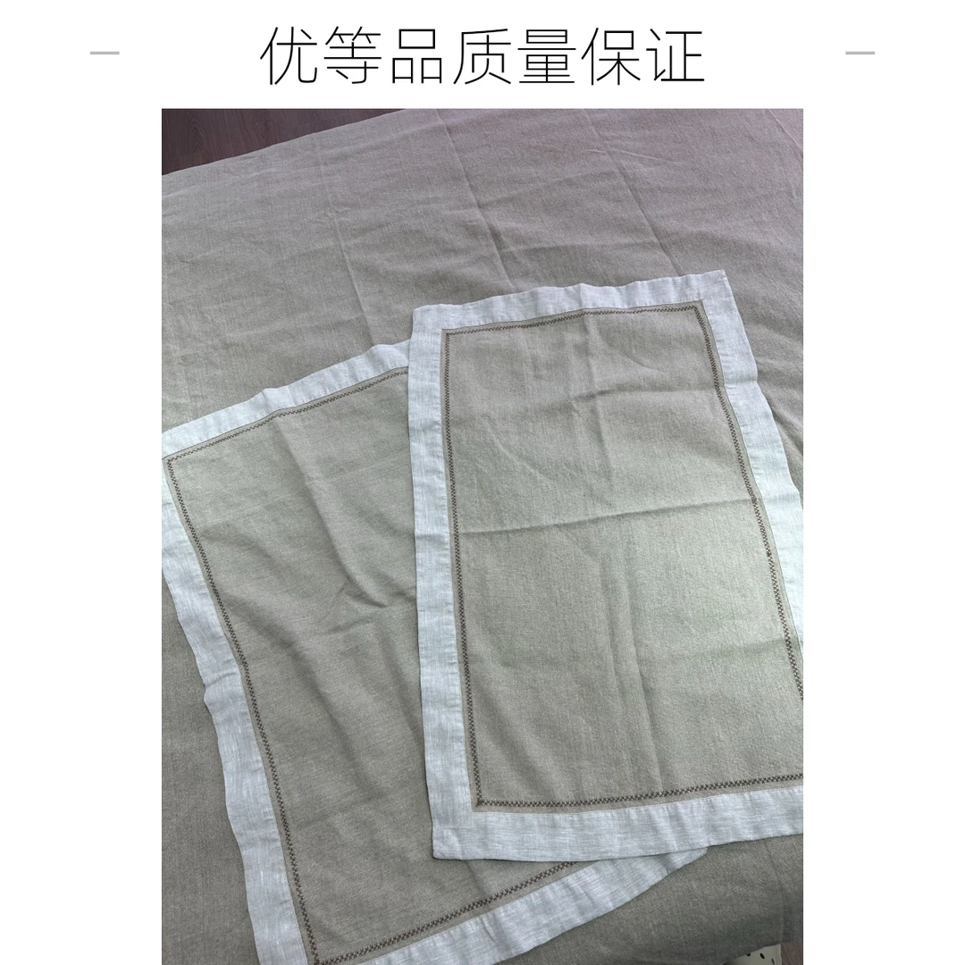 【包边款】100%黑金汉麻双雨露加厚枕巾高端轻奢风