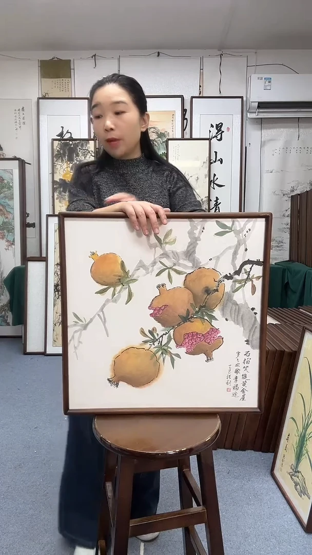 国画尺寸52*52实木画框京东包邮手绘