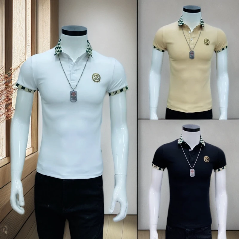 男士夏季潮流修身型短袖Polo衫时尚帅气休闲韩版百搭半袖
