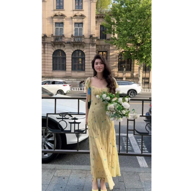 【梦溪若花】25年夏季新款气质显瘦百搭时尚小众设计师款连衣裙