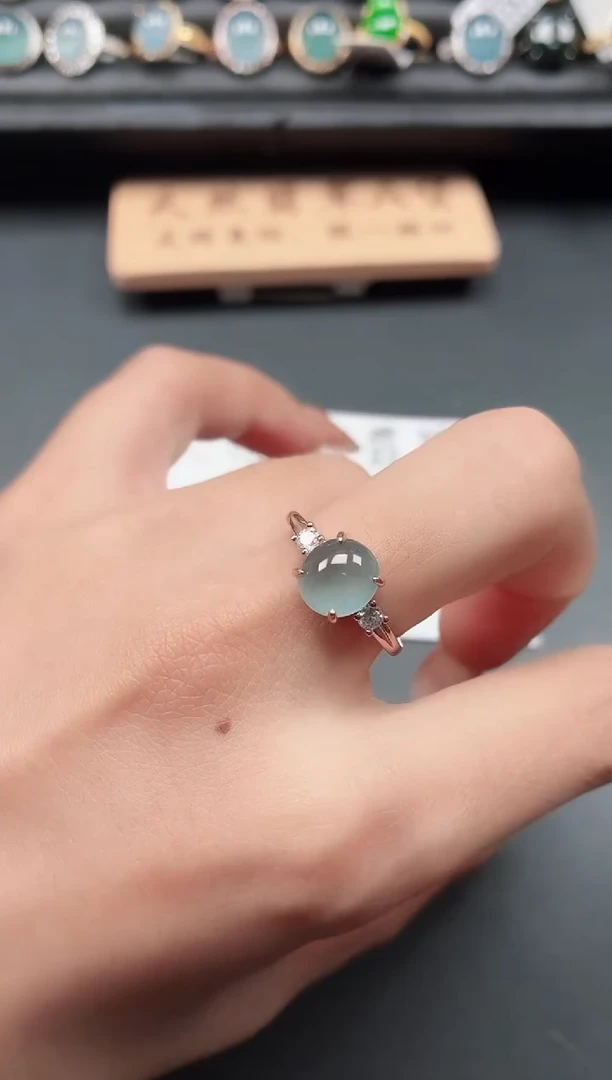 银S925镶嵌戒指翡翠11