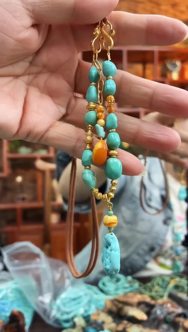 未镶嵌绿松石珠宝奇石项链