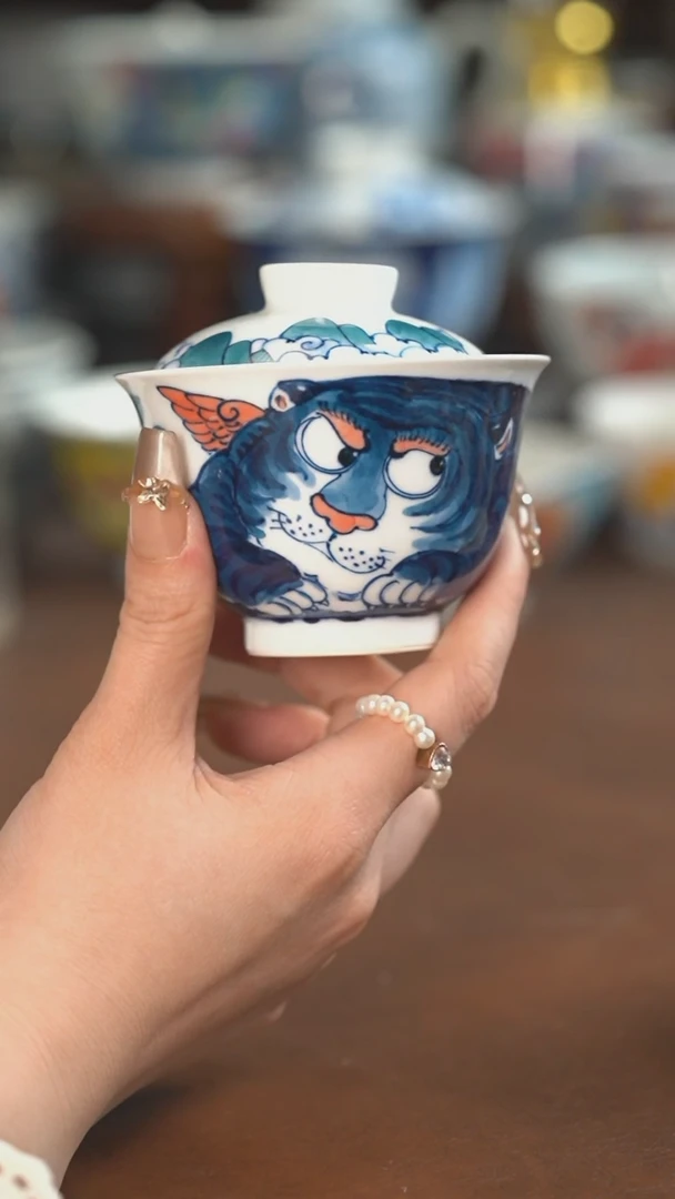 【闪购商品】青虎盖碗景德镇昨明陶瓷