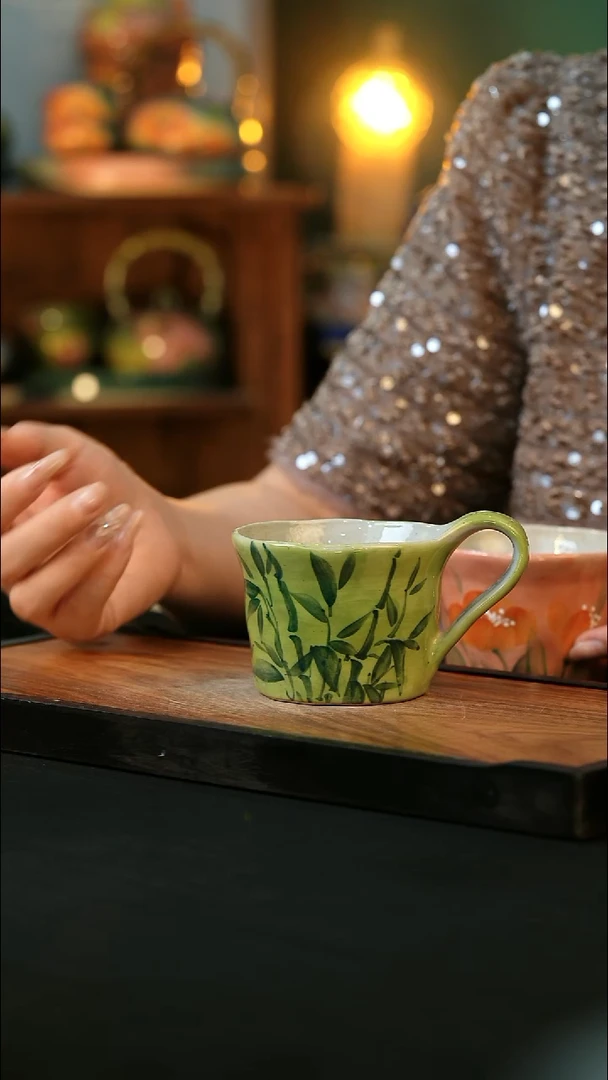 杯手绘心瓷陶瓷浮力