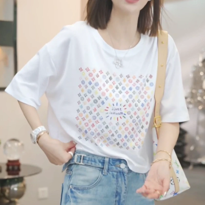 【经典碰撞】2025夏季新款时尚休闲短袖T恤上衣LK2503880