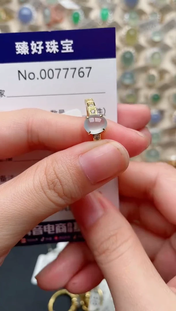翡翠戒指银S925镶嵌.
