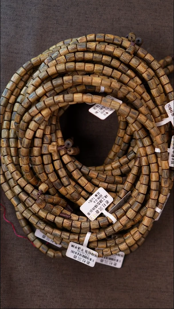 沉香手串0.6/14+原色精工桶珠随型长串 多样性发一