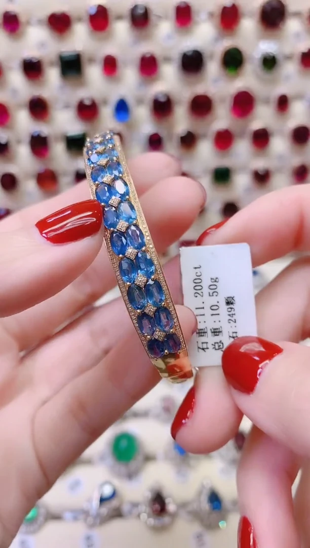 手镯蓝宝石18K金镶嵌1