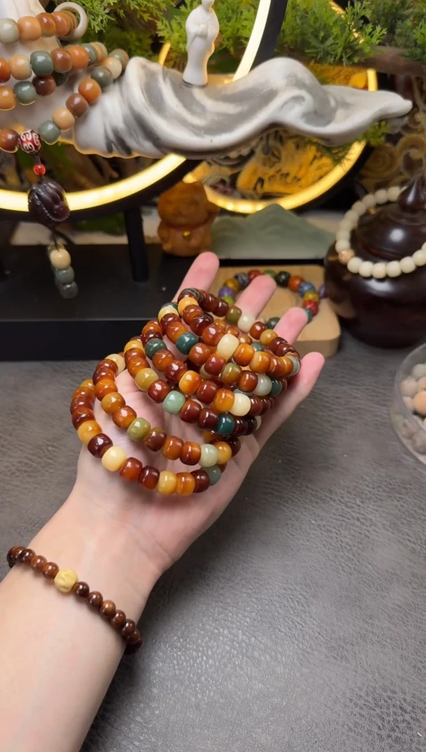 菩提根/象牙果手串菩提根焦糖老型单圈