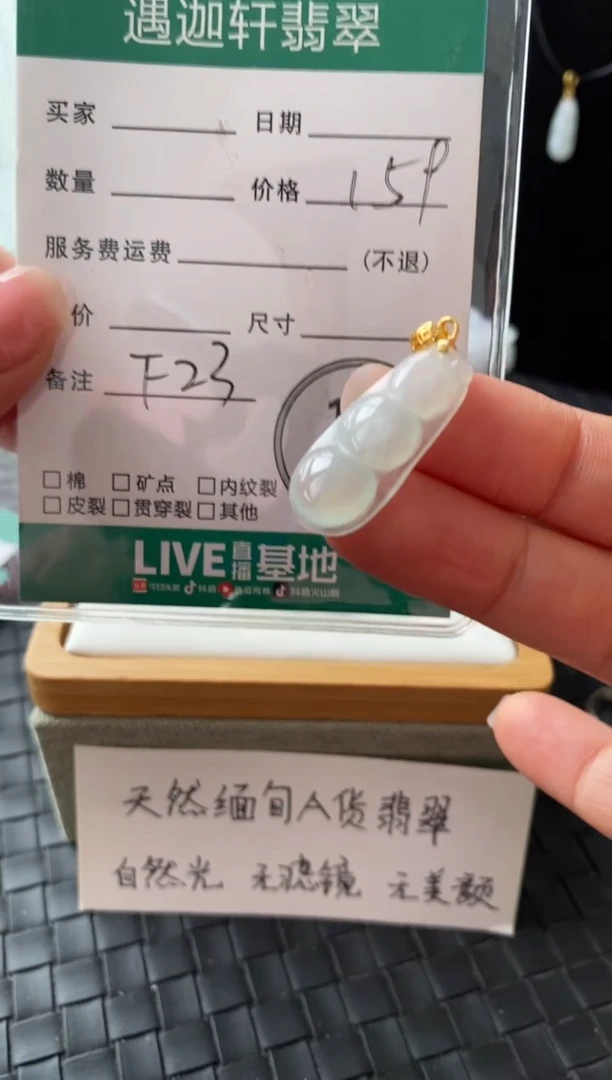 颈饰银S925镶嵌翡翠FF23