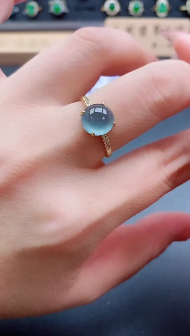 银S925镶嵌戒指翡翠1