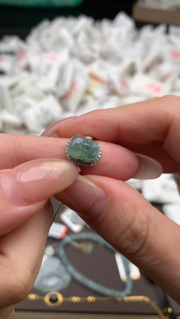 【闪购商品】翡翠戒指银S925镶嵌一