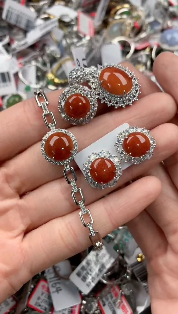 银S925镶嵌戒指翡翠999   4