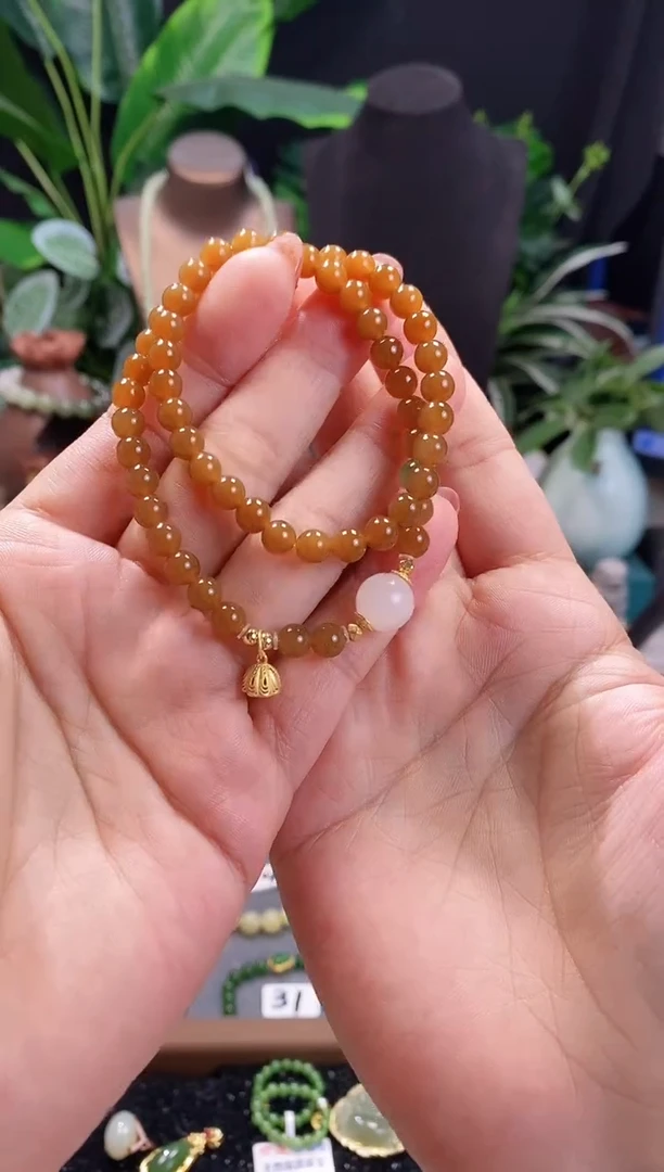 【闪购商品】和田玉手链未镶嵌精品6m新疆且末糖玉双圈手串