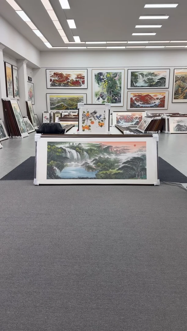 国画手绘  219*88 旭日东升