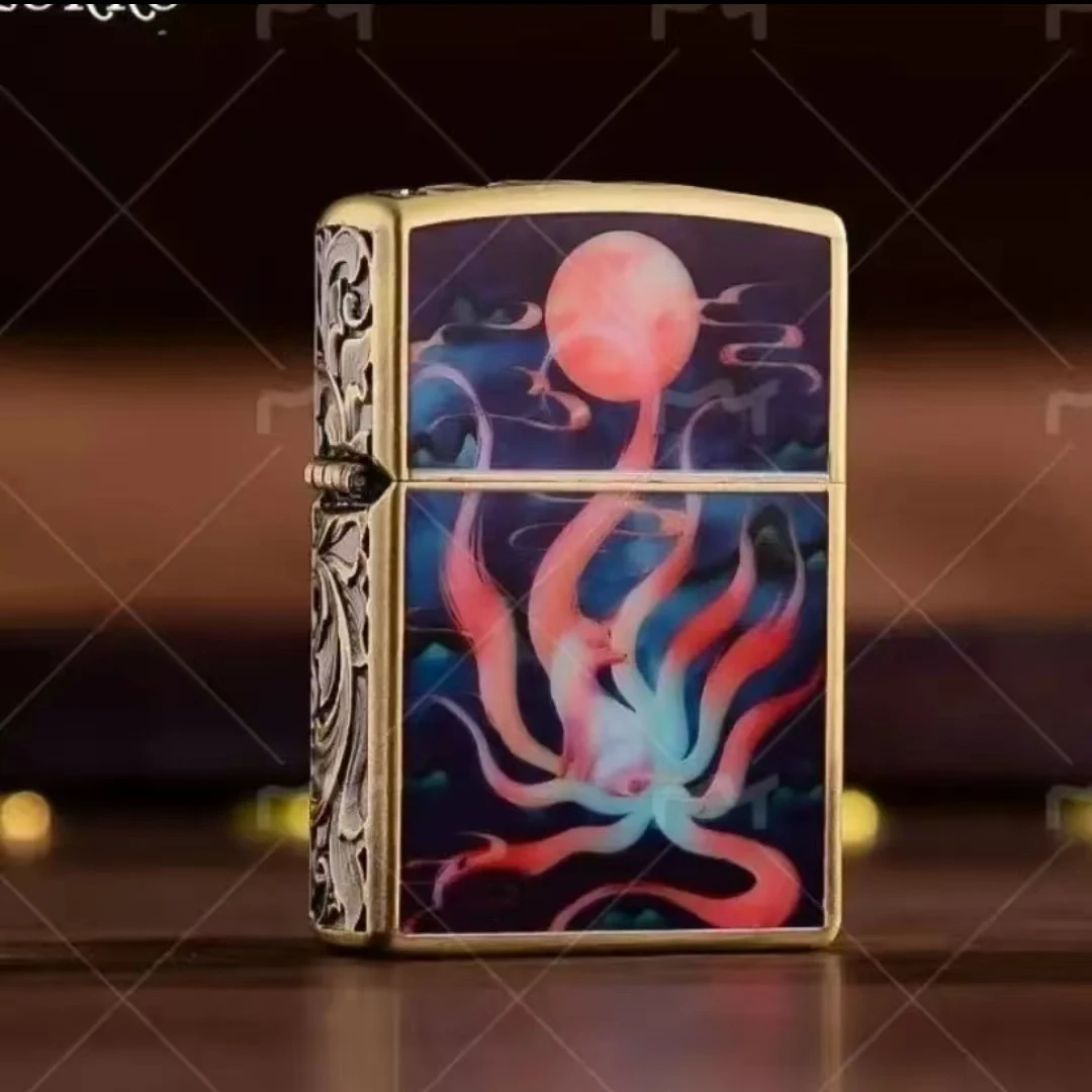 正品夜光煤油打火机  新款青铜盔甲九尾狐高档防风创意