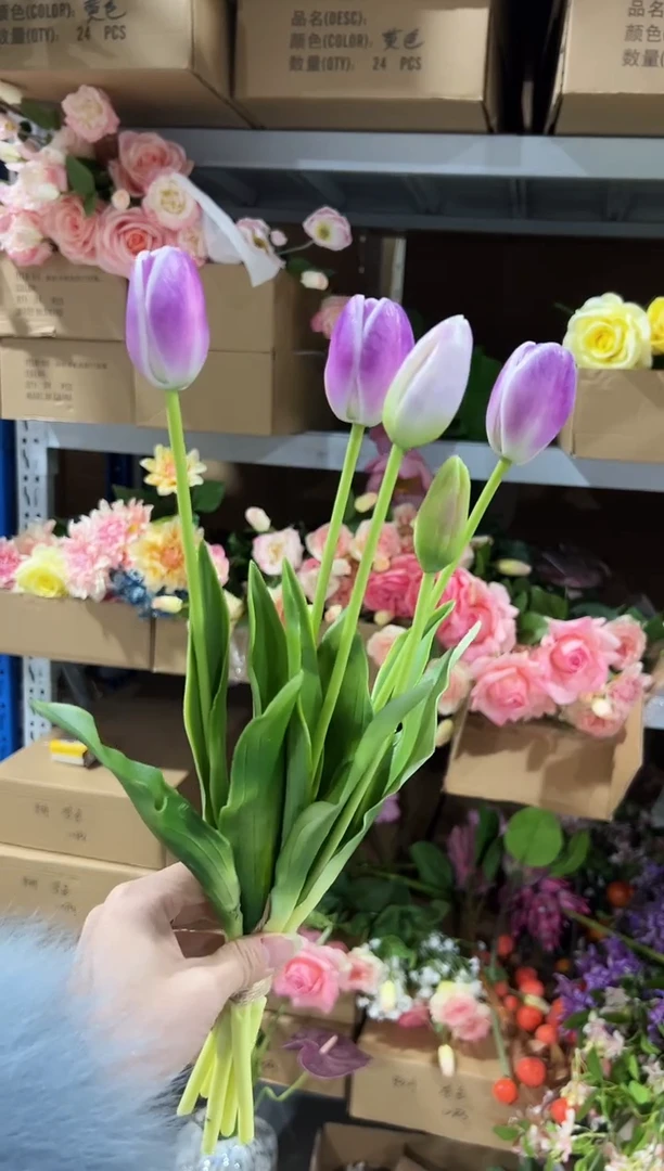 紫色硅胶郁金香把束1把