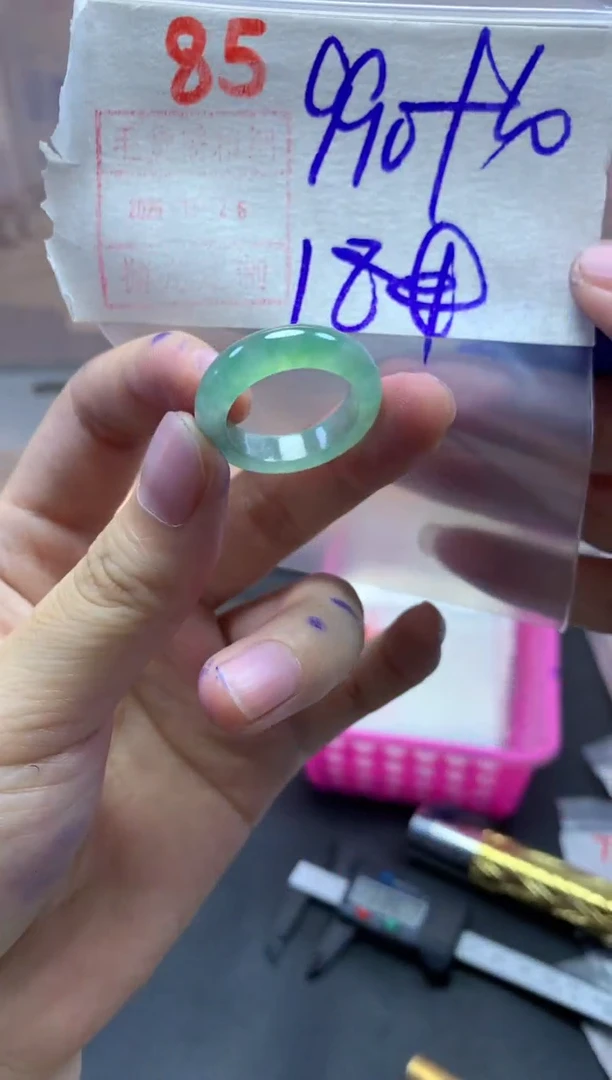 未镶嵌定制翡翠戒圈18#1000毛货需精细抛光