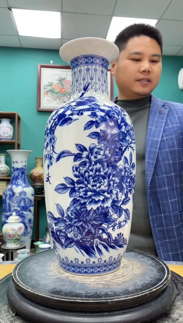 摆件青花富贵平安陶瓷摆件