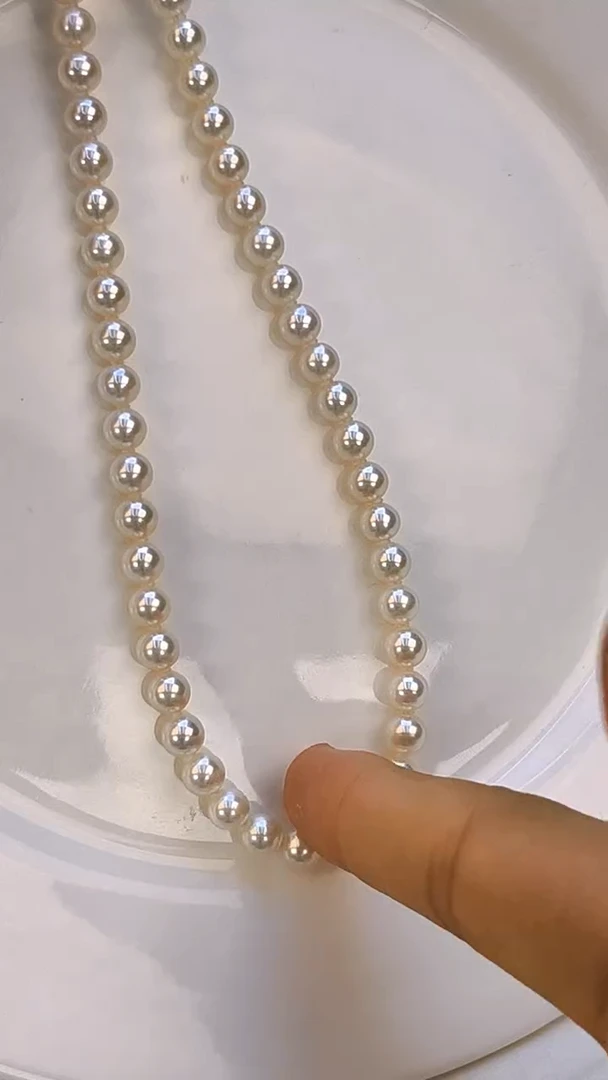 淡水珍珠银S925镶嵌项链6-7