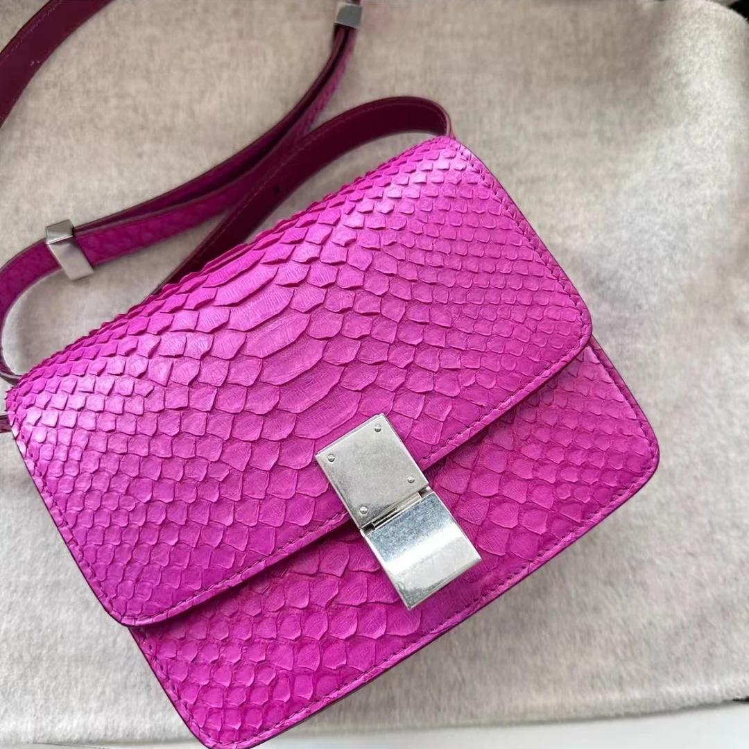 95新 Celine/思琳 安洁利 思琳紫色box单肩包