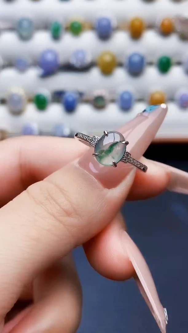 银S925镶嵌戒指翡翠5328