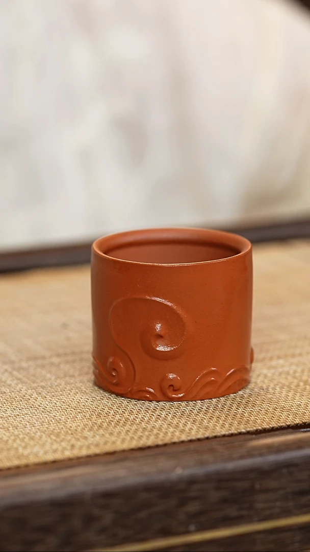 茶壶紫砂小煤窑朱泥  惊涛杯