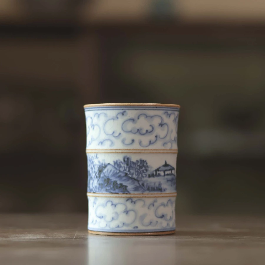 【九姐爱喝茶】山水竹节杯-110cc 朴杯0547（CQH-b-76）