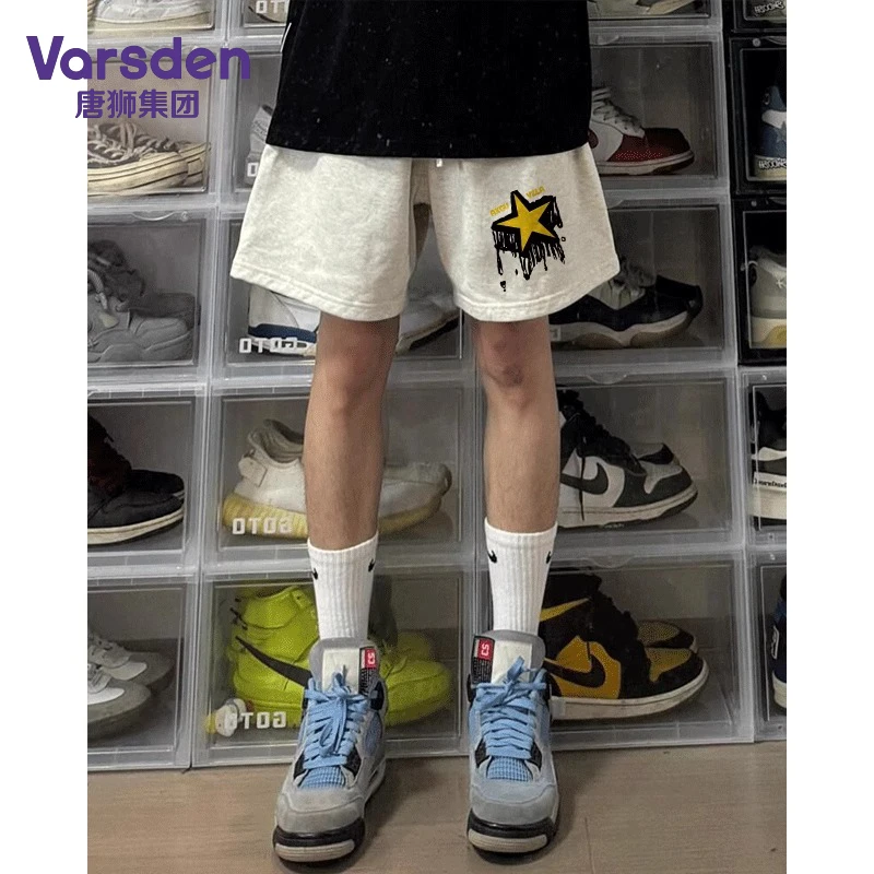 唐狮集团Varsden夏季美式星星印花短裤男款25夏季宽松休闲五分裤