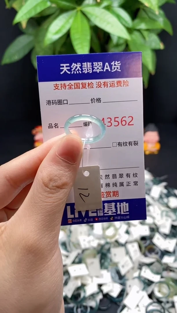 翡翠戒指未镶嵌天然翡翠戒圈3562