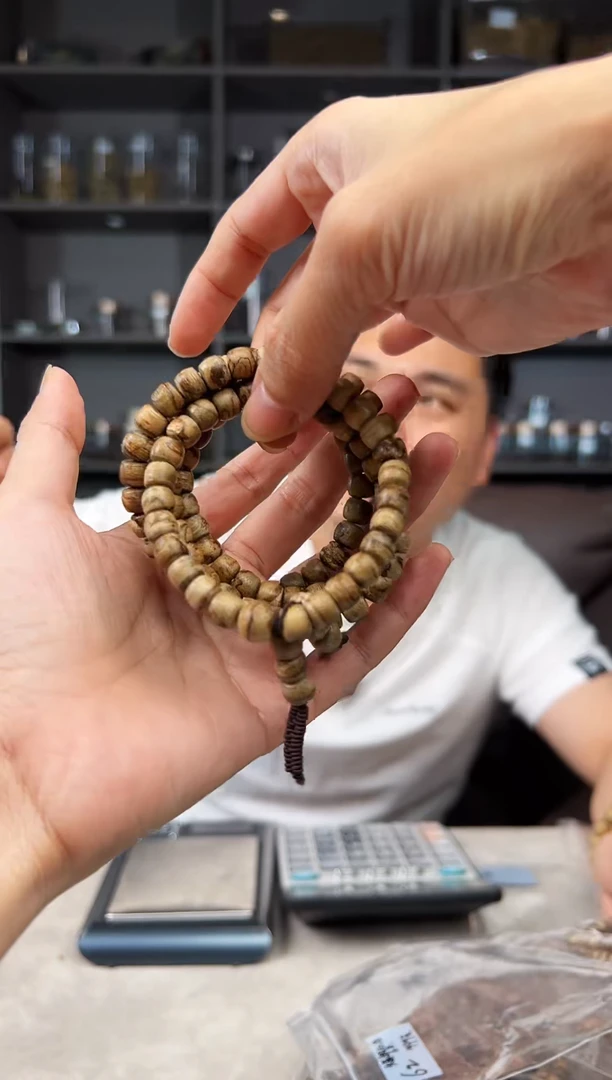 沉香手串89达拉干鼓珠长串7mm 多样性发其一