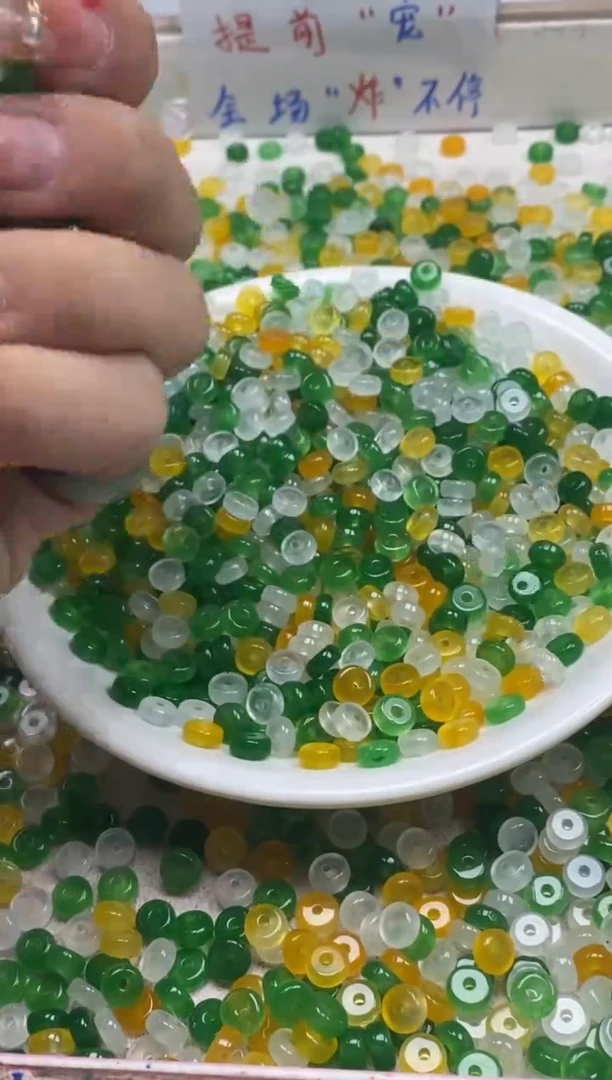 【闪购商品】玛瑙/玉髓颈饰未镶嵌w1158冰三彩算盘6*3mm*50颗