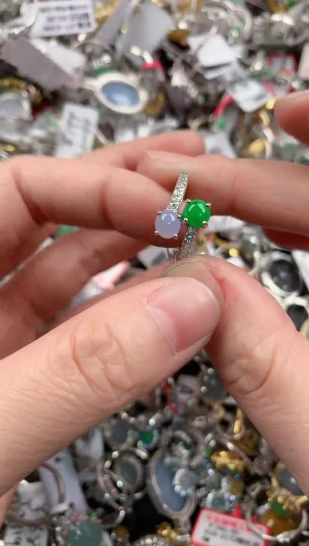 银S925镶嵌戒指翡翠101010---5