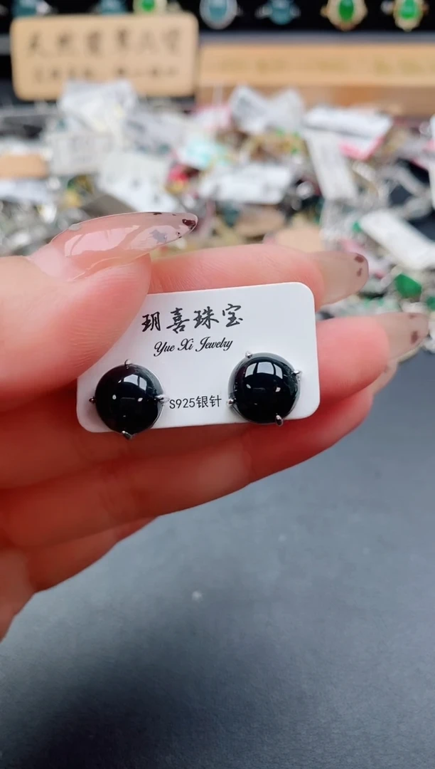 银S925镶嵌戒指翡翠1