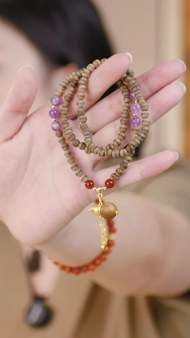 水晶手链未镶嵌（文莱奇楠0.5项链+葫芦吊坠）