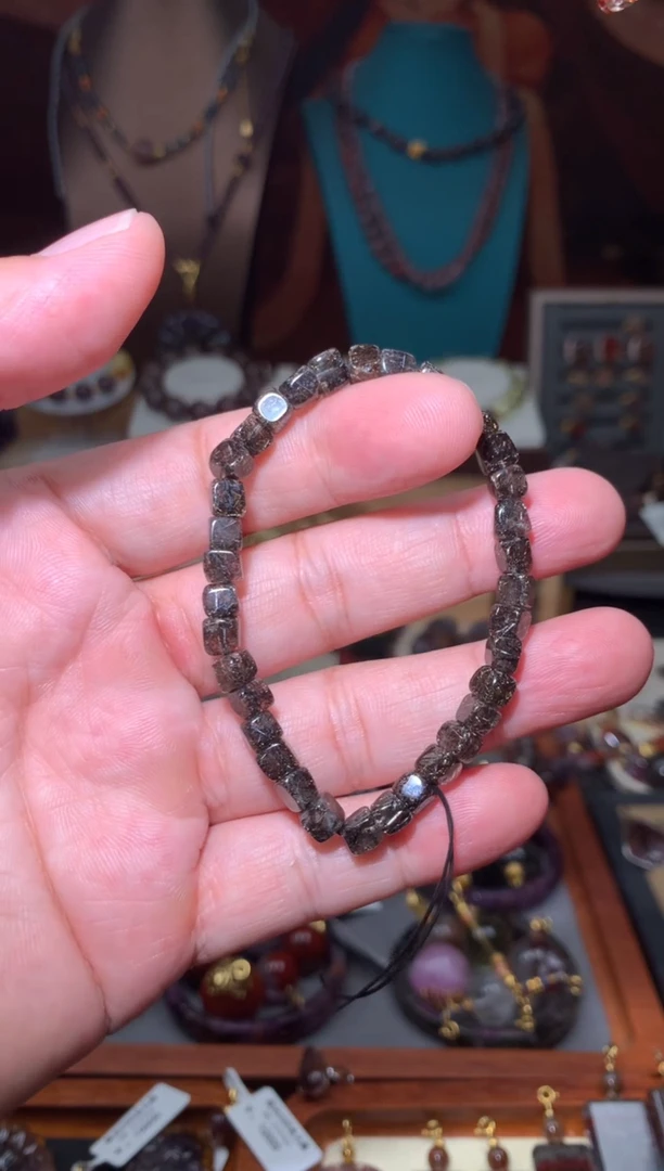 未镶嵌珠宝半成品水晶烟花超七方糖手串，