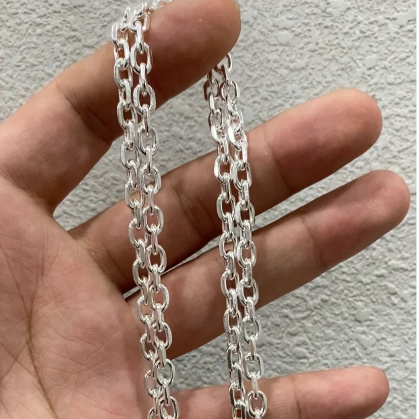 足银银制品 60克太角链 实心手工制作生日礼物 足银999个性时尚