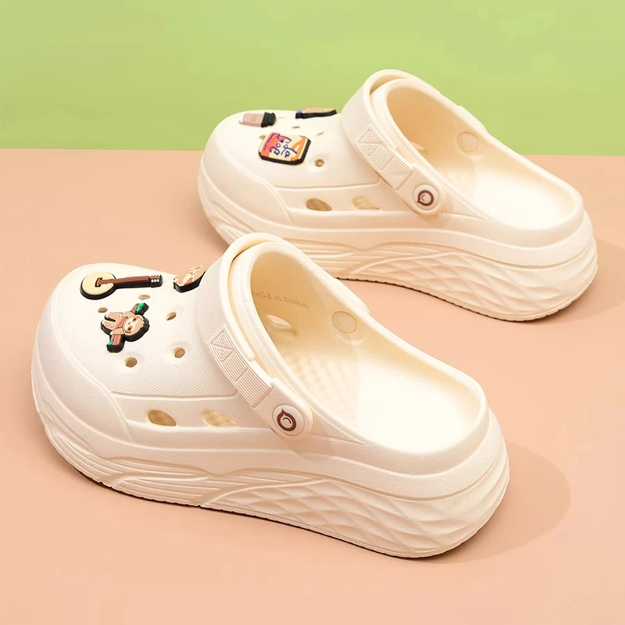 洞洞鞋女外穿2025新款厚底包头凉鞋防滑网红凉拖鞋海边沙滩鞋