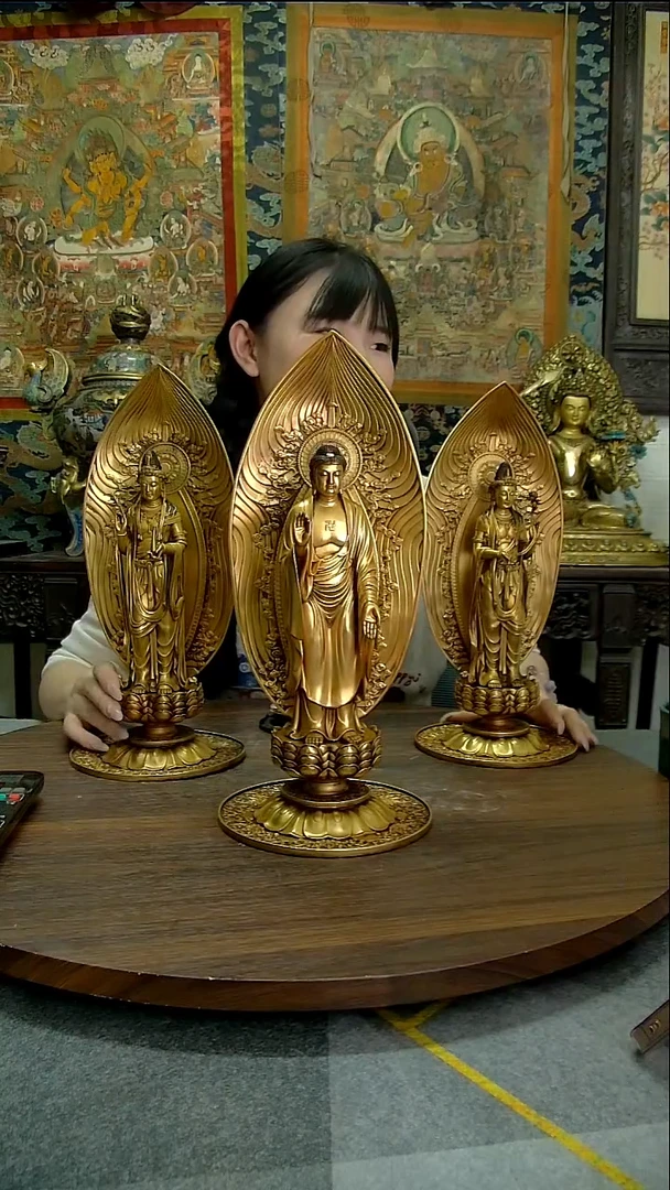 八*马造像铜像铜造像造像西方三圣
