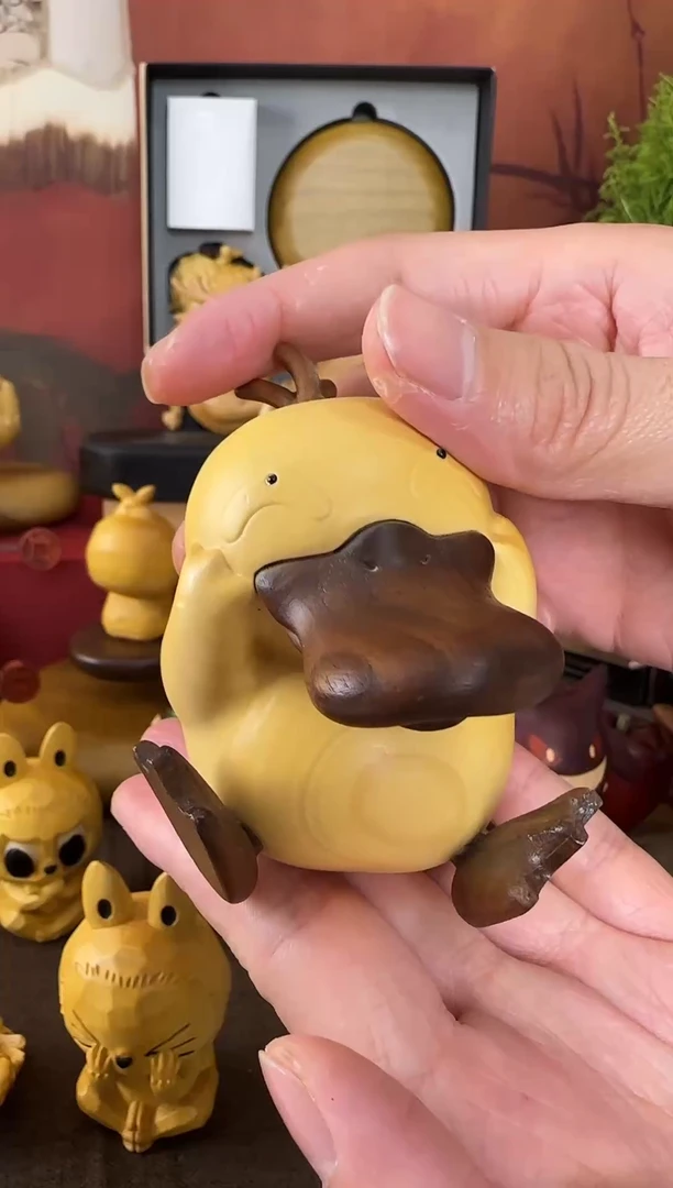 木卡通木雕居家摆件