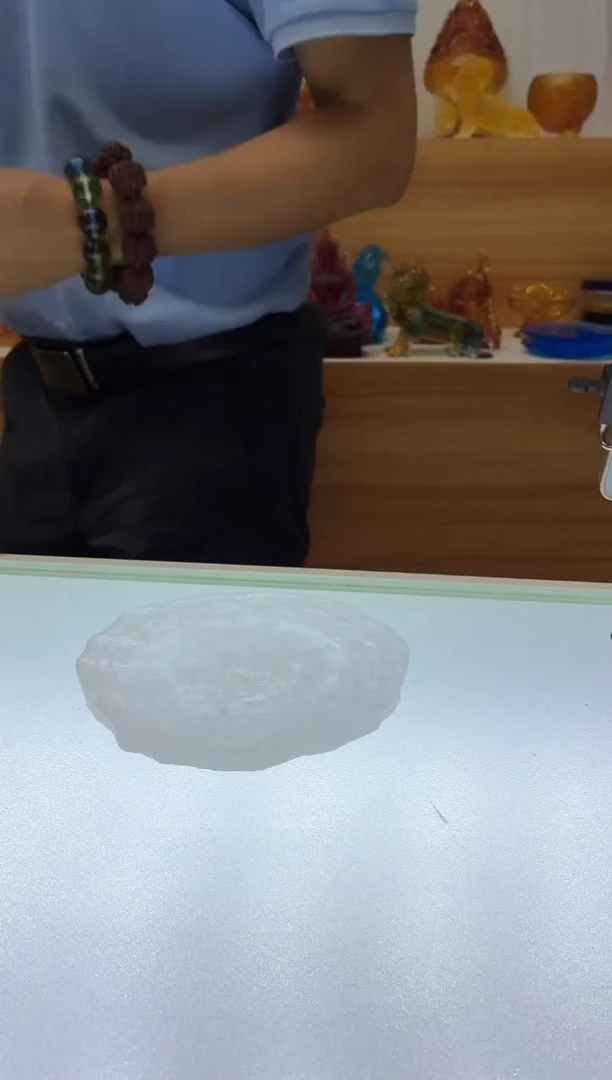 琉璃手工艺品干泡台冰冻烧白色