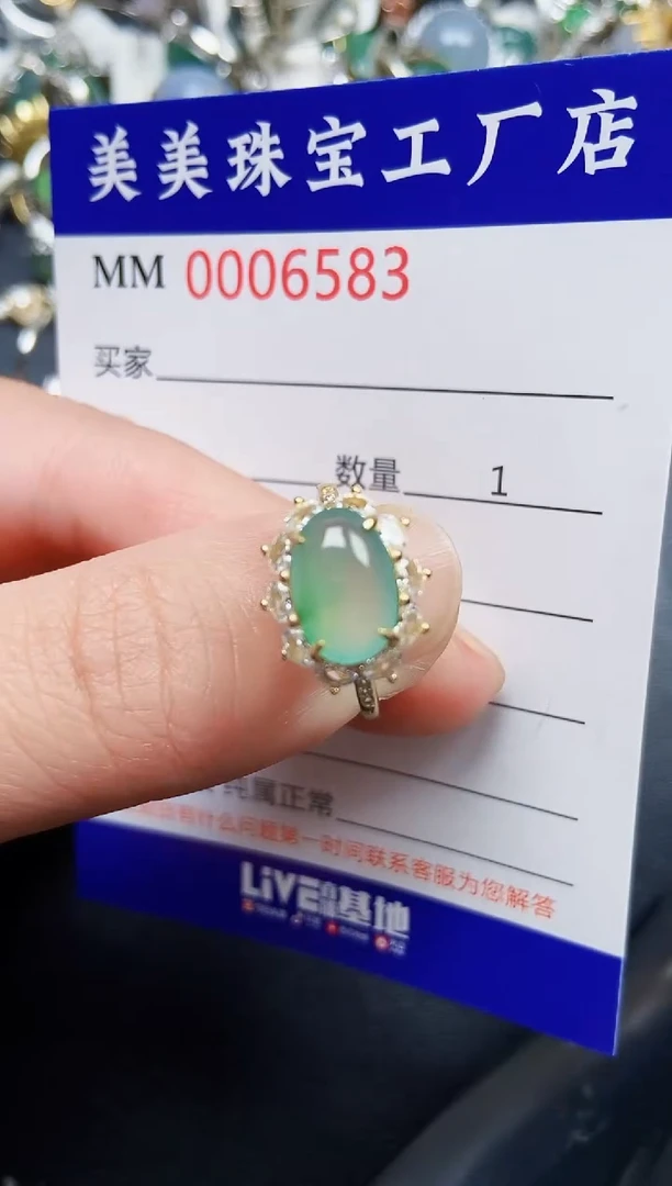 翡翠银S925镶嵌颈饰6583
