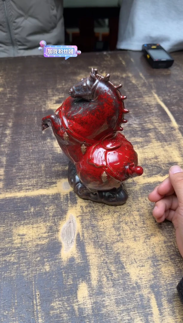C****.王顺立马（红）摆件