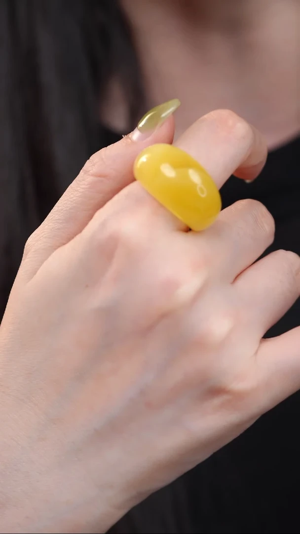 裸石蜜蜡未镶嵌蜜蜡戒指