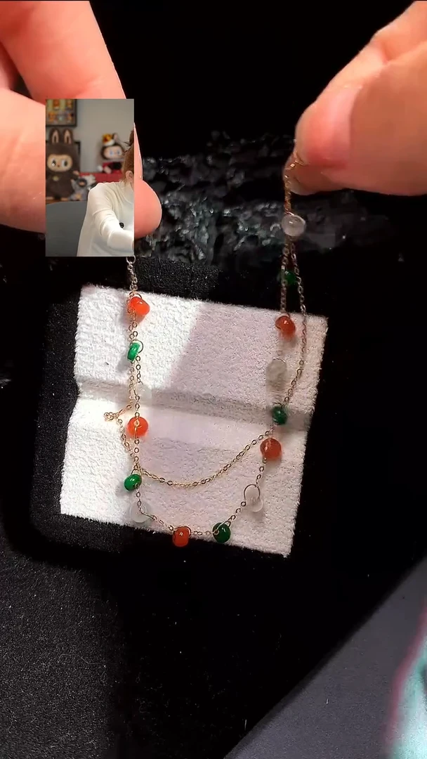 18K金镶嵌手链翡翠翡翠手链