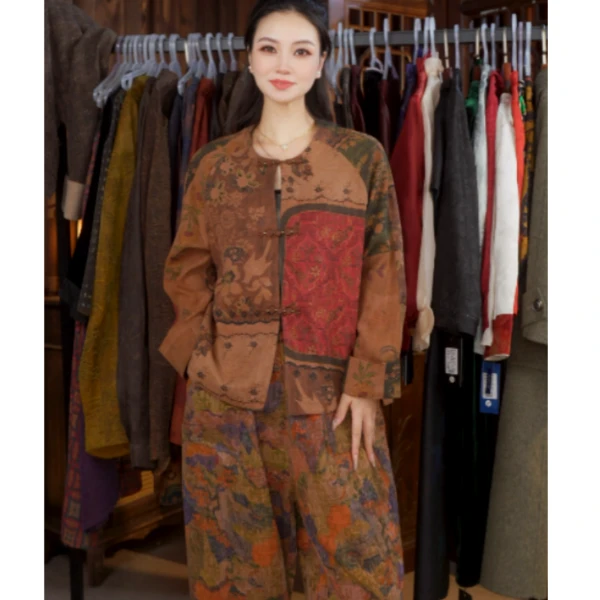 秋季新款新中式复古宽松25413