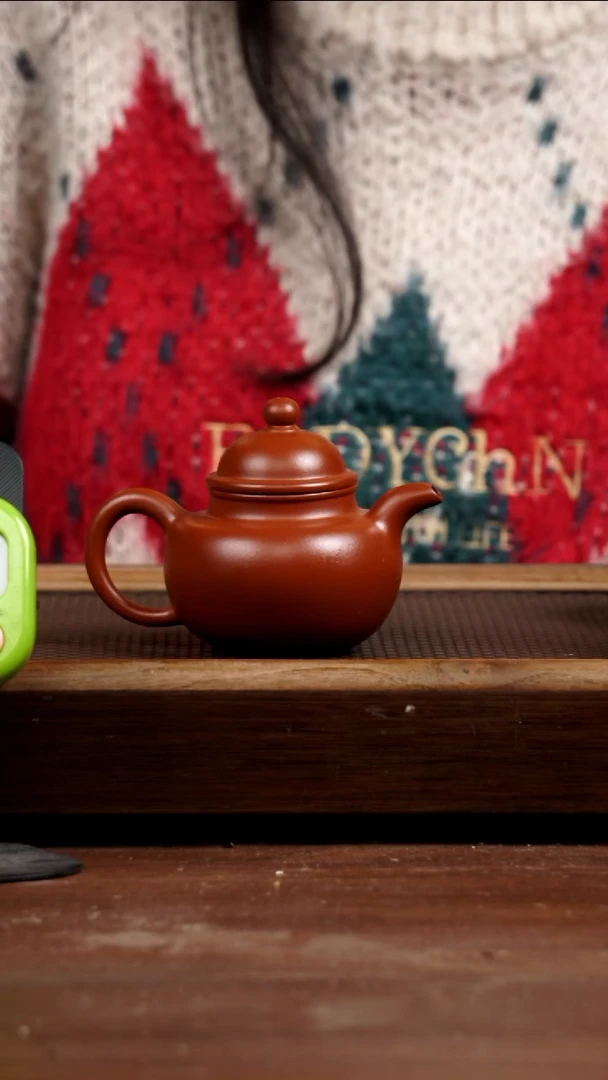 茶壶紫砂拍*朱泥掇球170CC